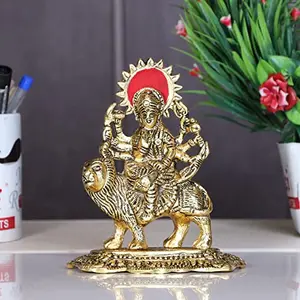 KridayKraft Durga Maa MurtiShero vali ma Metal Statue for Navratri PoojaTemple PoojaDecor Your Home & OfficeReligious Idol Gift ArticleShowpiece Figurines...