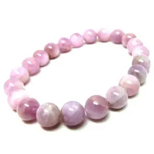 Crystal Cave Exports Natural Knuzite Stone Bracelet 8 MM Healing Crystal Bracelet For Pink Kunzite Unconditional Love Clearing Divine Love