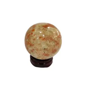 Crystal Cave Exports Sunstone Sphere For Positive Energy Creativity Adventure SexualityChakra & Meditation Tumbled Happiness Reiki Healing Chakra 99 Grams 40 MM