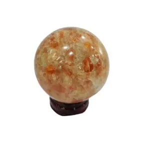 Crystal Cave Exports Sunstone Sphere For Positive Energy Creativity Adventure SexualityChakra & Meditation Tumbled Happiness Reiki Healing Chakra 154 Grams 47 MM