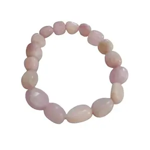 Crystal Cave Exports Natural Knuzite Stone Bracelet 10 MM Healing Crystal Bracelet For Pink Kunzite Unconditional Love Clearing Divine Love