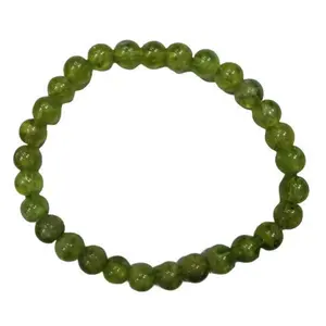 Crystal Cave Exports Natural Peridot Stone Bracelet 6 MM August Birthstone Bracelet Wealth Crystals Attract Money Womens Bracelet Abundance and prosperity