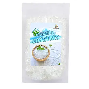 Jioo Organics Menthol Crystals | Pure & Fresh Peppermint | [Plant-Based Cooling & Refreshing] 50g