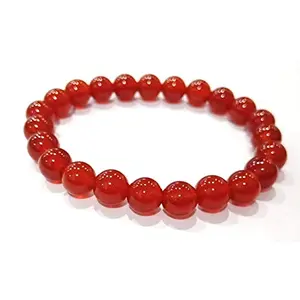 Natural Red Carnelian Bracelet 8mm Red Gemstone Beads Root Chakra Healing