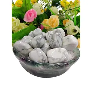 Crystal Cave Exports Howlite Crystal Tumbled Stone 500 Gram For Insomnia and Overactive Mind