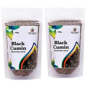 Jioo Organics Black Cumin Shahi Jeera Kala Jeera Bunium Bulbocastanum Pack of 2 (100 Gram Each)