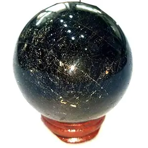 Crystal Cave Exports Black Tourmaline Stone Sphere - Schorl black tourmaline- 40 mm to 50 mm For Powerful Protection Against Negative Energy