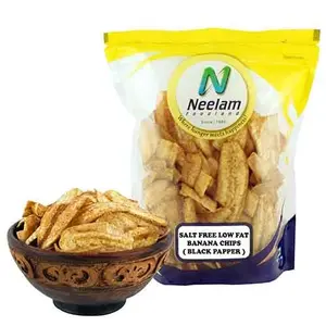 Neelam Foodland Salt Free Low Fat Banana Chips (Black Pepper) 400G
