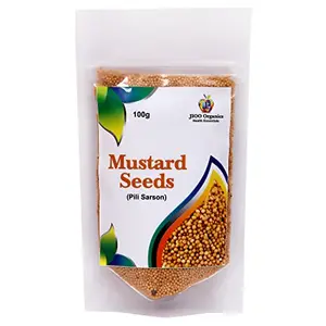 JIOO Organics Yellow Mustard Seeds | Peeli Sarson | Pack of 1 | 100 Grams