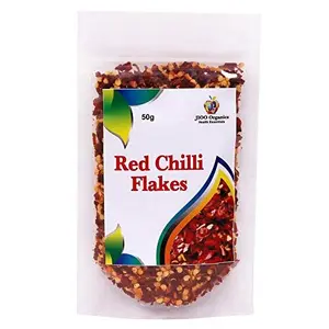 Jioo Organics Natural Dried Red Chilly Flakes for Pizza_Pack of 50 Grams
