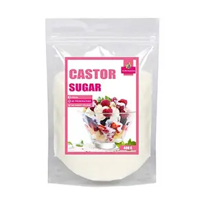 Jioo Organics Castor Sugar | Icing Sugar Powder for Cake Frosting | Pure White Sugar for Baking Cake Biscuits Cookies and Desserts | Caster Sugar for Baking 400grm