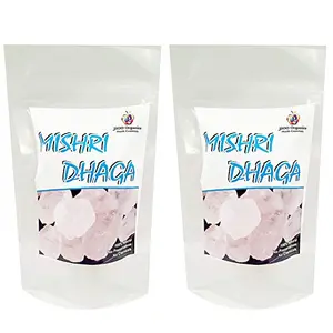 Jioo Organics Dhage Wali Mishri Sugar Thread Fresh/Dhaga Mishri | 250 Gram Pack of 2
