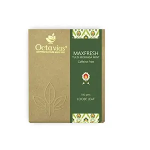 Octavius Maxfresh Tulsi Moringa Mint Herbal Tea (Tisane) Loose Leaf Detox Kadha - 100 Gms