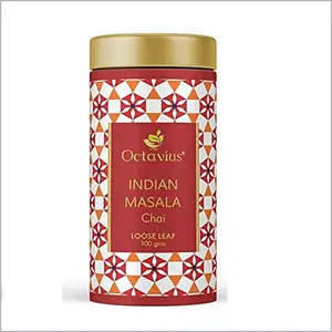 Indian Masala Chai Tea (50 cups) Perfect Blend of Black Tea Cinnamon Cardamom Cloves & Black Pepper| Spiced Assam energy tea| High Caffeine | Tin Can - 100 gms