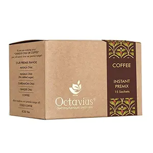 Octavius Instant Coffee Premix | Enjoy Easy To Prepare On The Go Tea Without Any Mess | Perfect For Work Travel Home - 15 Sachets