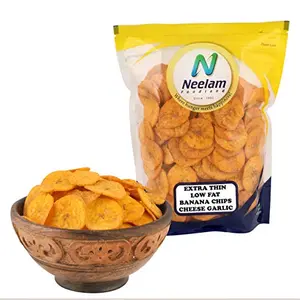 Neelam Foodland Extra Thin Low Fat Cheese and Garlic Banana Chips 400G