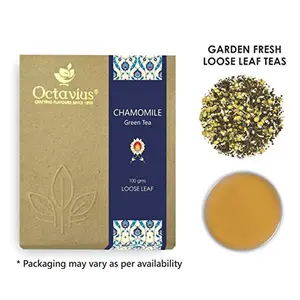Octavius Chamomile Green Loose Leaf Tea Naturally Soothing and Calming 100 Gms (50 Cups)