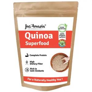 Jus' Amazin Organic Quinoa (1Kg) | High Protein | Rich in Dietary Fiber & Anti-| Superfood | Clean Nutrition