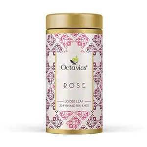 Octavius Rose Green Tea |All Natural Blend |No artificial flavors |Rich In Anti-Oxidants | Low caffeine Slimming Tea | Delicious & Aromatic | Detox Tea |Ideal as Evening Tea | 20 Pyramid Tea Bags