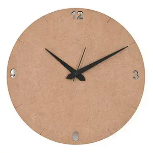 IVEI DIY MDF Numbers Cut Wooden Craft Round Blank Wall Clock for ting Wood Sheet Craft Decoupage Resin Art Work & Decoration (Brown)