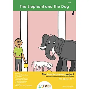 IVEI Panchatantra Story Learning Book - Workbook and 2 DIY Keychains - Colouring Activity Worksheets - Creative Fun Activity and Education for - The Elephant and The Dog (Age 4 to 7 Years)