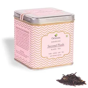 Octavius Darjeeling Second Flush Whole Leaf Black Tea | Summer Crop | Strong & Full Bodied | Rich & Smooth Liquor with Muscatel Flavor|Fruity Taste| Perfect for Tea Connoiseur's| 100 GMS (50 Cups)