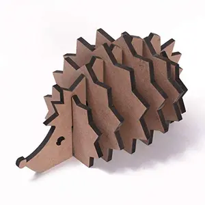 IVEI MDF DIY Coasters with Hedgehog Holder - MDF Plain Wooden Hedgehog Coasters & Holder Blank Cutouts for ting Wooden Sheet Craft Decoupage Resin Art Work & Decoration - Set of 6 Coasters