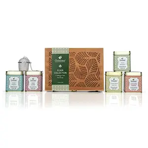 Octavius Elixir Collection - 5 Wellness Loose Tea With Infuser | Loose Leaf Tea Gift Set for Green Tea Lovers | Green Tea Sampler Gift Set Box | Christmas Gift for Women & Men
