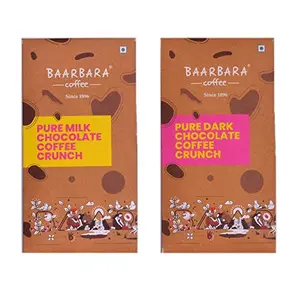 Baarbara Coffee Cbo of Pure Milk and Pure Dark Chocolate with Coffee Crunch (Cbo of 2)