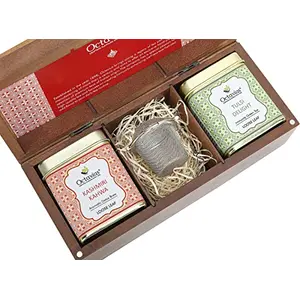 Octavius Loose Leaf Tea Gift Set | Elixir Collection - 2 Warming Wellness Loose Teas With Infuser | Tea Gift Sets for Tea Lovers | Green Tea Sampler Gift Set Box