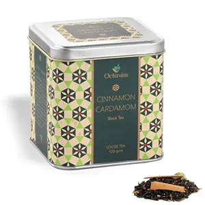 Octavius Cinnamon & Cardamom Loose Leaf Black Tea| Robust Full-bodied Aromatic Masala Chai| Immunity Boosting Digestive Tea| Aids in Weight Loss |Perfect For Gifting- 100 Gms (50 Cups)