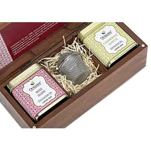 Octavius Loose Leaf Tea Gift Set | Elixir Collection - 2 Calming Wellness Loose Teas With Infuser | Tea Gift Sets for Tea Lovers | Green Tea Sampler Gift Set Box