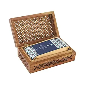 Octavius Indian Tea Collection | Pure Darjeeling Black Loose Leaf Tea 200 gms in Dark Handcrafted Cutwork wooden gift box - Darjeeling Black Tea | 100 Servings