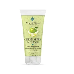 Teal & Terra De-tanning Anti-Aging Green Apple Nourishing Face Wash with Activated Charcoal