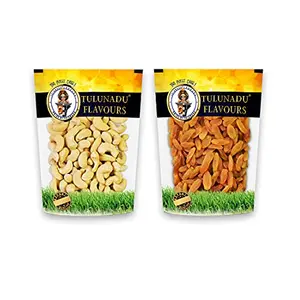 Tulunadu Flavours Dry Fruits Combo Pack 400gms - Cashew with Golden Raisins - Healthy Routine Diet - Zero Trans Fat Hygienically Packed (Each Pack of 200gms)
