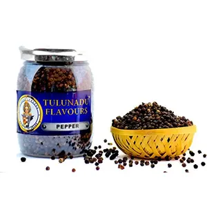 Tulunadu Flavours Kali Mirchi Seeds - Black Pepper Whole 250 Gram - Hot Spices - Grocery Foods - Kitchen Masala Item - No - Hygienically Packed with Jar