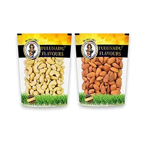 Tulunadu Flavours Dry Fruits Combo Pack of 1 KG | Cashew Nuts- 500g and Almonds- 500g | Healthy Routine Diet | Zero Trans Fat Hygienically Packed