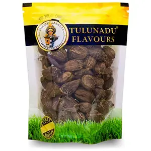 Tulunadu Flavours Premium Black CardamKali Elaichi 100gm - Slightly Sweet Mint Flavour - Vegan Foods Grocery - Hygienically Packed