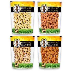 Tulunadu Flavours Dry Fruits Combo Pack 425gms - Californian Almonds Raisins Cashew nut Whole - Healthy Routine Diet - Zero Trans Fat Hygienically Packed