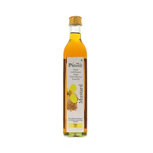 Farm Naturelle - Virgin Cold Pressed Yellow Mustared Seed Cooking Oil ( FSSAI Certified| Additives free | True cold pressed) -500ml in Glass Bottle