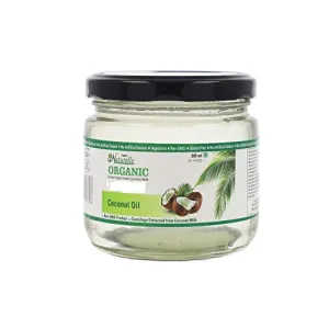 Farm Naturelle -100 % Pure Organic Extra-Virgin Cold Pressed Coconut oil | 300ml In Glass Battle