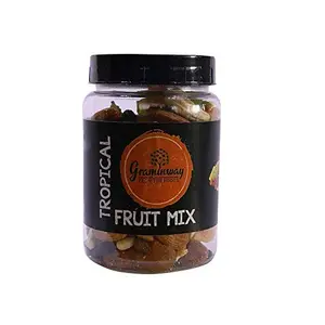 Graminway Tropical Fruit Mix | Cashew Almonds Coconut Flakes eapple Rasins Kiwi Apple and Salt 150 gm