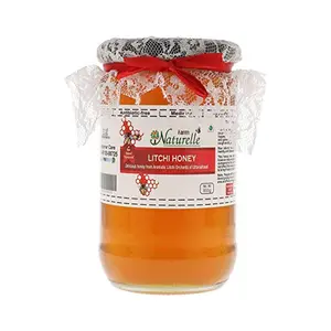 Farm Naturelle-Virgin Pure Raw Natural Unprocessed Litchi Flower Forest Honey-850 GMS Glass Bottle(for NMR Tested Passed Certified Batch )