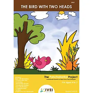 IVEI Panchatantra Story Learning Book - Workbook and 2 DIY Bookmarks - Colouring Activity Worksheets - Creative Fun Activity and Education for - The Bird with Two Heads (Age 4 to 7 Years)