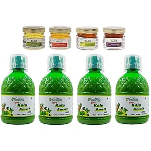 Farm Naturelle Kalp Amrit Ras Juice 400Ml 2+2 Free ( Pack of 4)+ and Free Honey 40g x 4