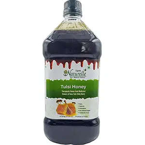 Farm Naturelle - Raw Natural Ayurved Recommended Unprocessed Tulsi Forest Flower Honey with Huge Value 2.75 Kg -Peat Bottle