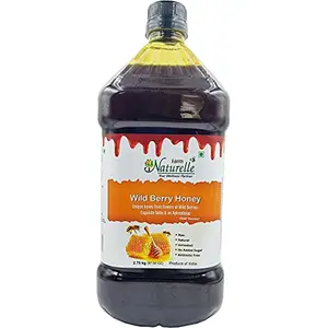 Farm Naturelle - Raw Natural Ayurved Recommended Unprocessed Wild Berry Forest Flower Honey with Huge Value 2.75 Kg -Peat Bottle