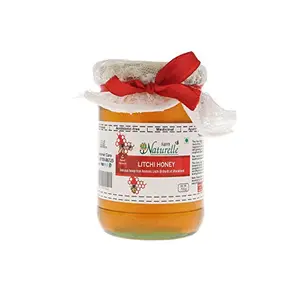 Farm Naturelle-Litchi Flower Wild Forest (Jungle) Honey | 100% Pure Natural Honey, Raw Natural Un-Processed - Un-Heated Honey | Lab Tested Litchi Honey In Glass Bottle-700g+75gm Extra and a Wooden Spoon