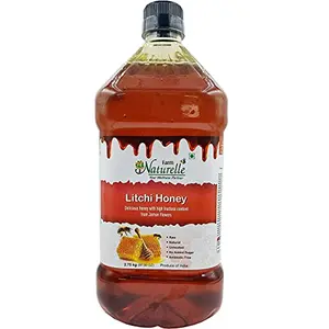 Farm Naturelle - Raw Natural Ayurved Recommended Unprocessed Litchi- Forest Flower Honey with Huge Value 2.75 Kg -Peat Bottle