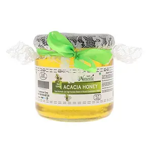 Farm Naturelle Honey - Pure Raw Natural Unprocessed Acacia Jungle Honey | Forest Flowers Honey, Pure and Natural, Loaded with Naturally Occurring Antioxidants & Minerals, No Sugar ,400 gms and a wooden spoon